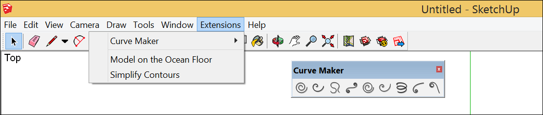 Per iniziare a usare un'estensione di SketchUp, selezionala dal menu Estensioni