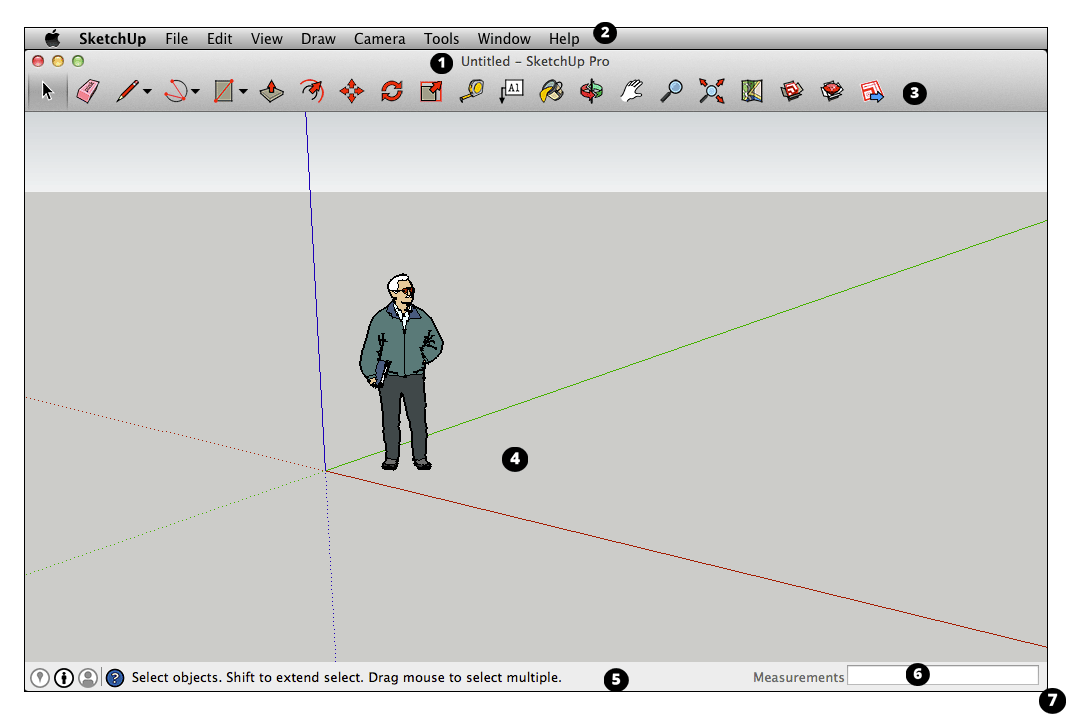 Interfejs programu SketchUp w systemie macOS