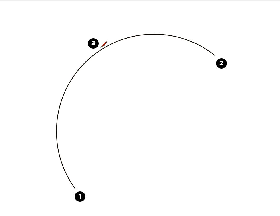 Draw an arc by pulling the bulge from a chord