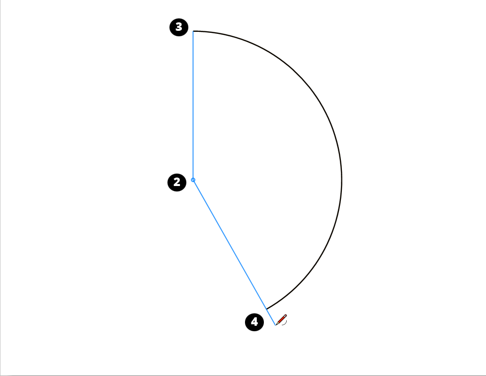 Draw an arc around a center point