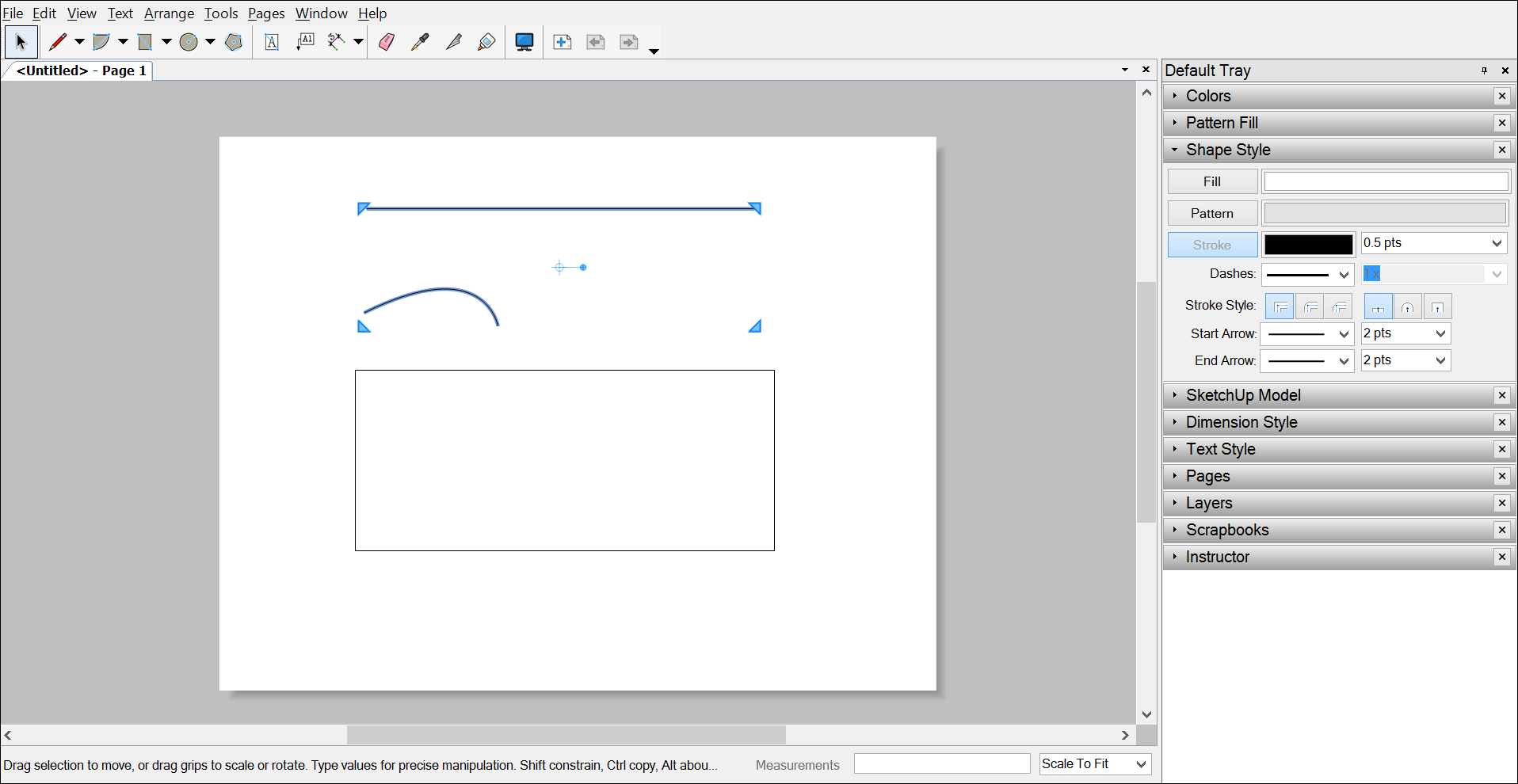 Click the Stroke option to apply Stroke settings to a line or shape