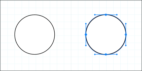 Double-click a LayOut drawing entity, or select it and press enter, to see the curvature controls in the path editor.