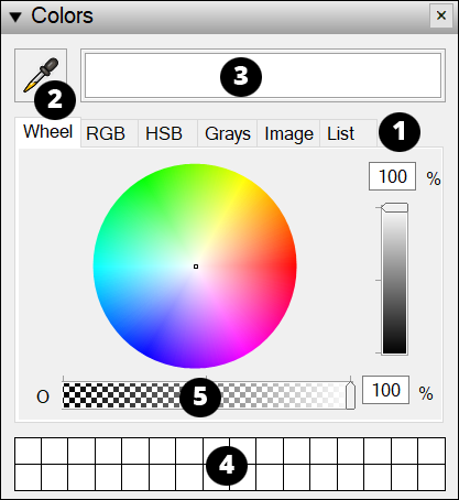 Some tools and features in the LayOut Colors panel are always at your fingertips.