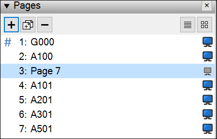 The Pages panel shows that a page was added to the LayOut presentation, moved up in the sequence, and hidden.