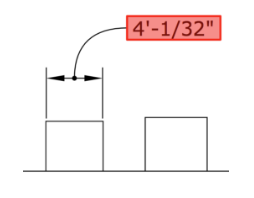 In LayOut 2017, red shading highlights dimensions that might be incorrect