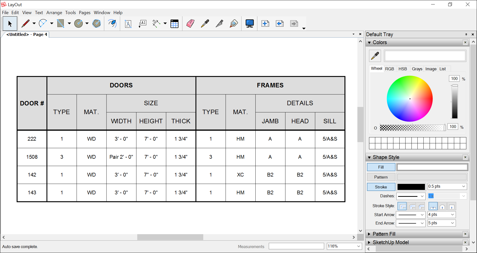 In LayOut, format grid lines. Or add a fill to a table or an individual cell