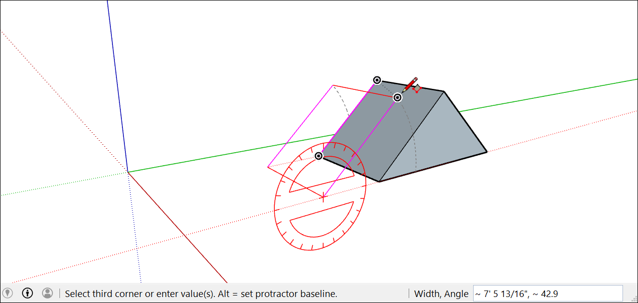 Les inférences vous aident à aligner un rectangle avec rotation avec une géométrie à proximité