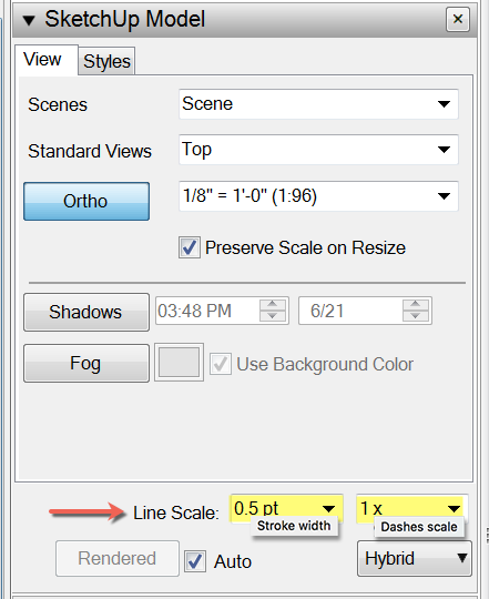 LayOut’s SketchUp Model inspector